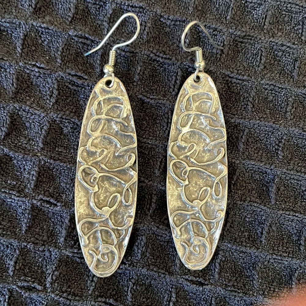 Artisan Pewter Earrings, 2 1/4”